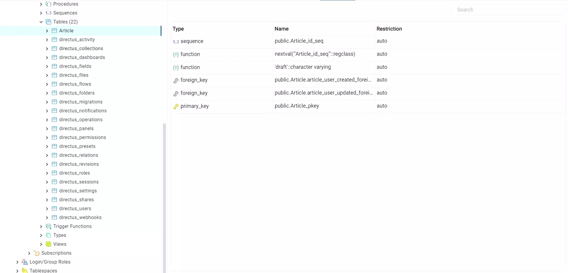 Directus can stay on top of a SQL database.