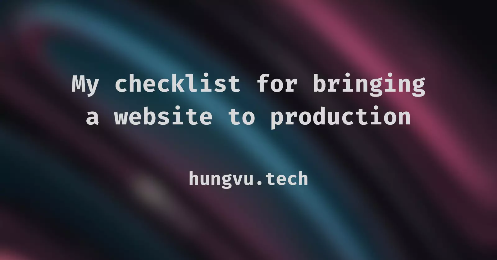 To reach a production environment, many more items that may be out of a developer's scope have to be reviewed, so here is my production-ready checklist for easy reference.