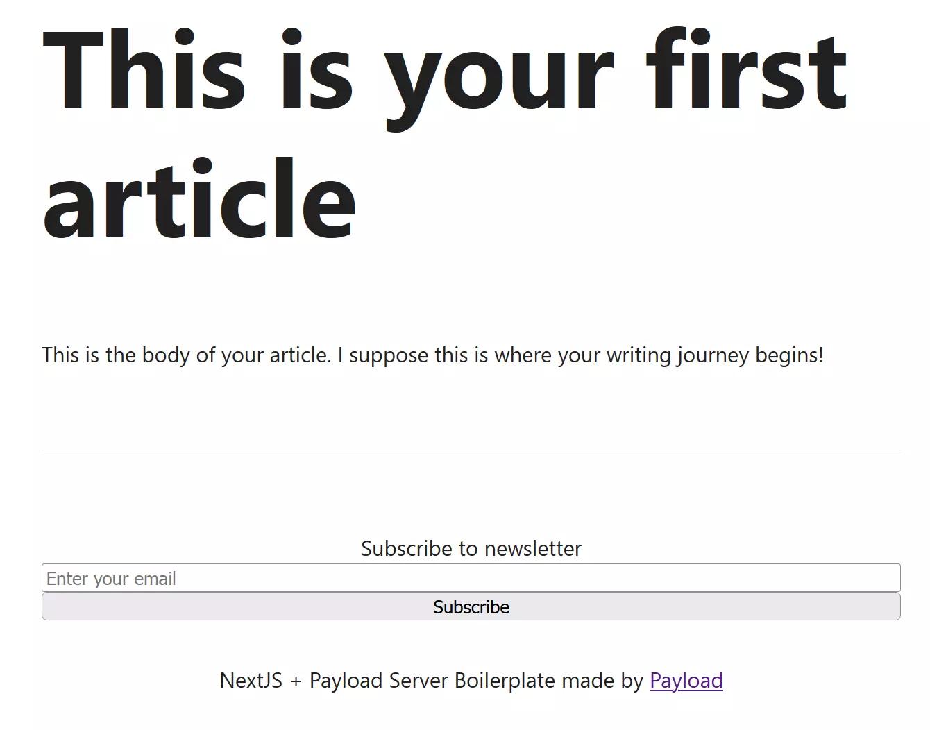 A newsletter registration component is added to the article.