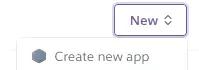 New app button in Heroku.