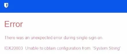Unable to obtain configuration from: 'System.String' error.