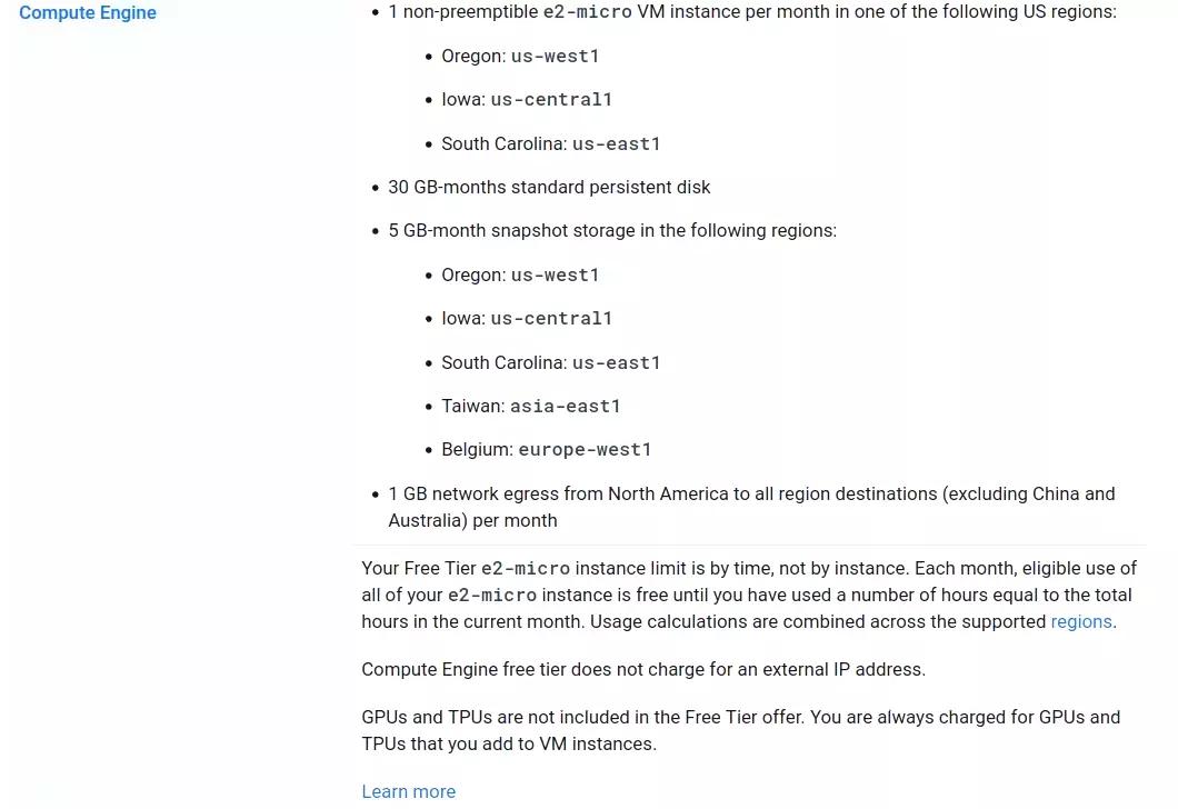 GCE e2-micro specification as of February 2022.