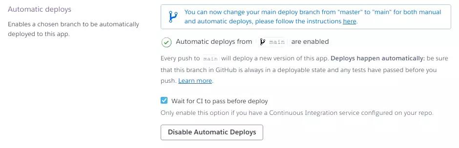 Start a Heroku deployment pipeline.