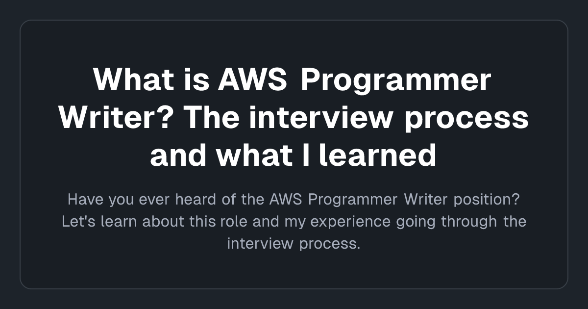 What is AWS Programmer Writer?